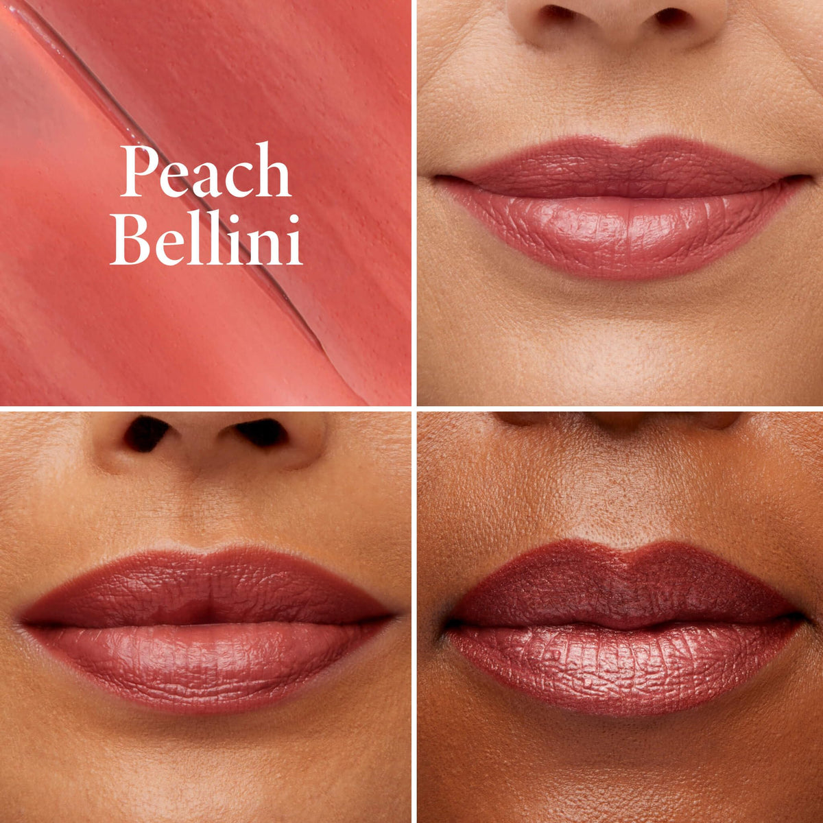 Close-up of LAURA GELLER Italian Marble Sheer Lipstick Peach Bellini bullet