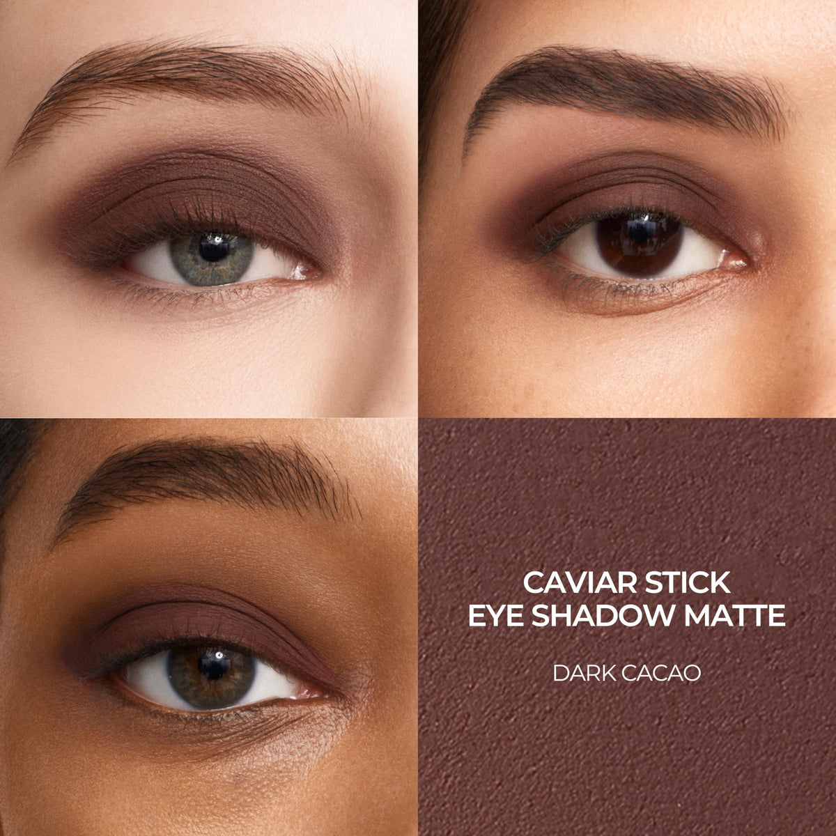 Close-up of Laura Mercier Caviar Stick Eye Shadow Matte Dark Cacao tip