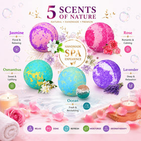 Close-up of lavender bath bomb from OFUN set