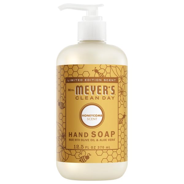 Close-up of Lavender liquid hand soap bottle from Mrs. MEYER'S