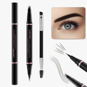 Close-up of LAVONE 2-in-1 Eyebrow Pen in ebony
