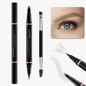 Close-up of LAVONE 2-in-1 Eyebrow Pen with microblading tip