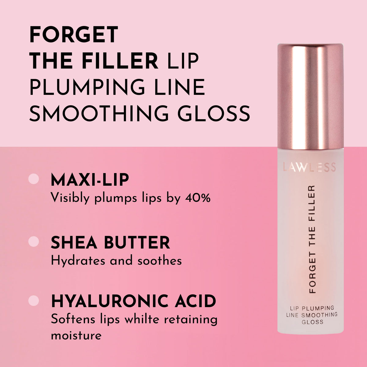 Close-up of LAWLESS Forget The Filler Lip Plumper applicator