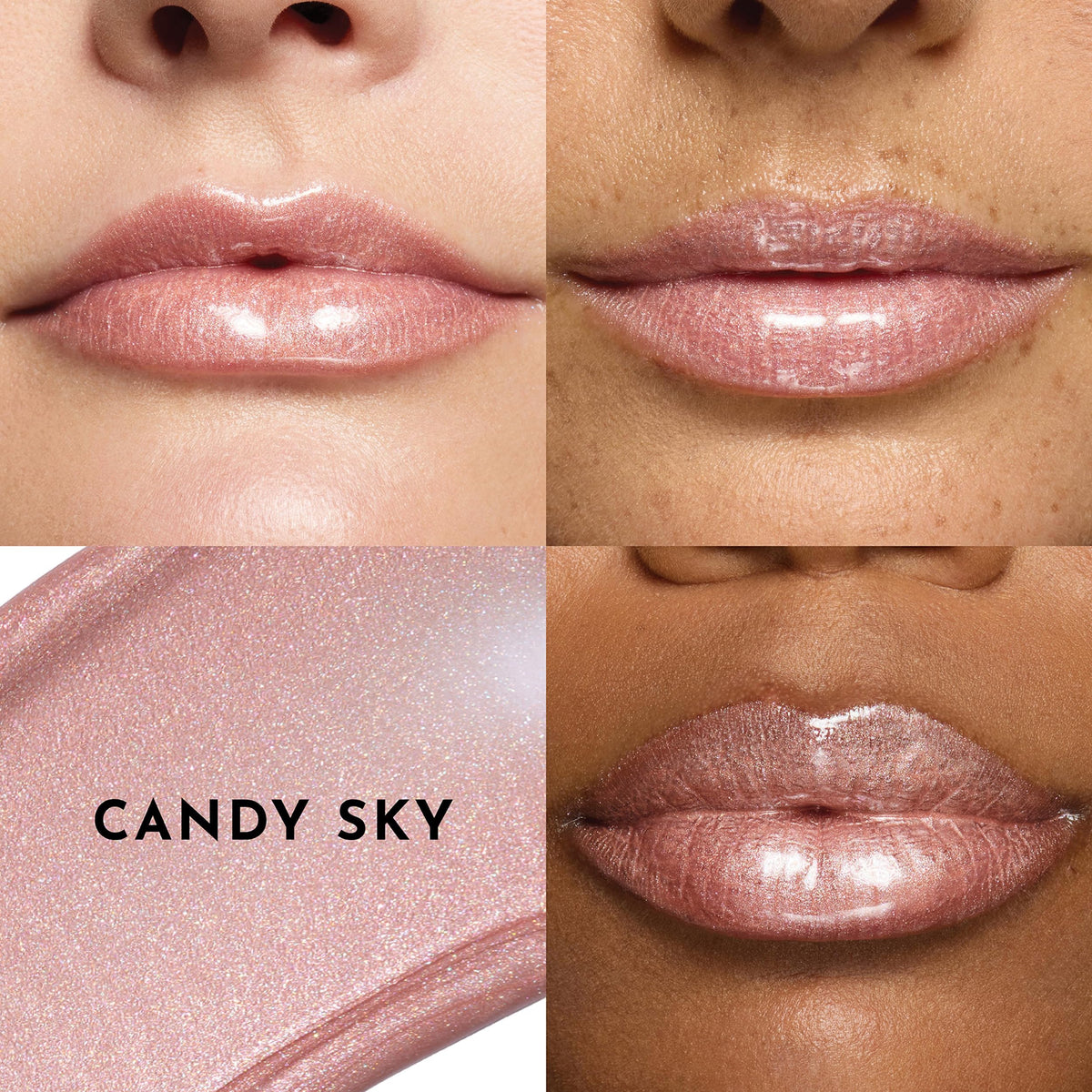 Close-up of Lawless lip gloss texture on lips