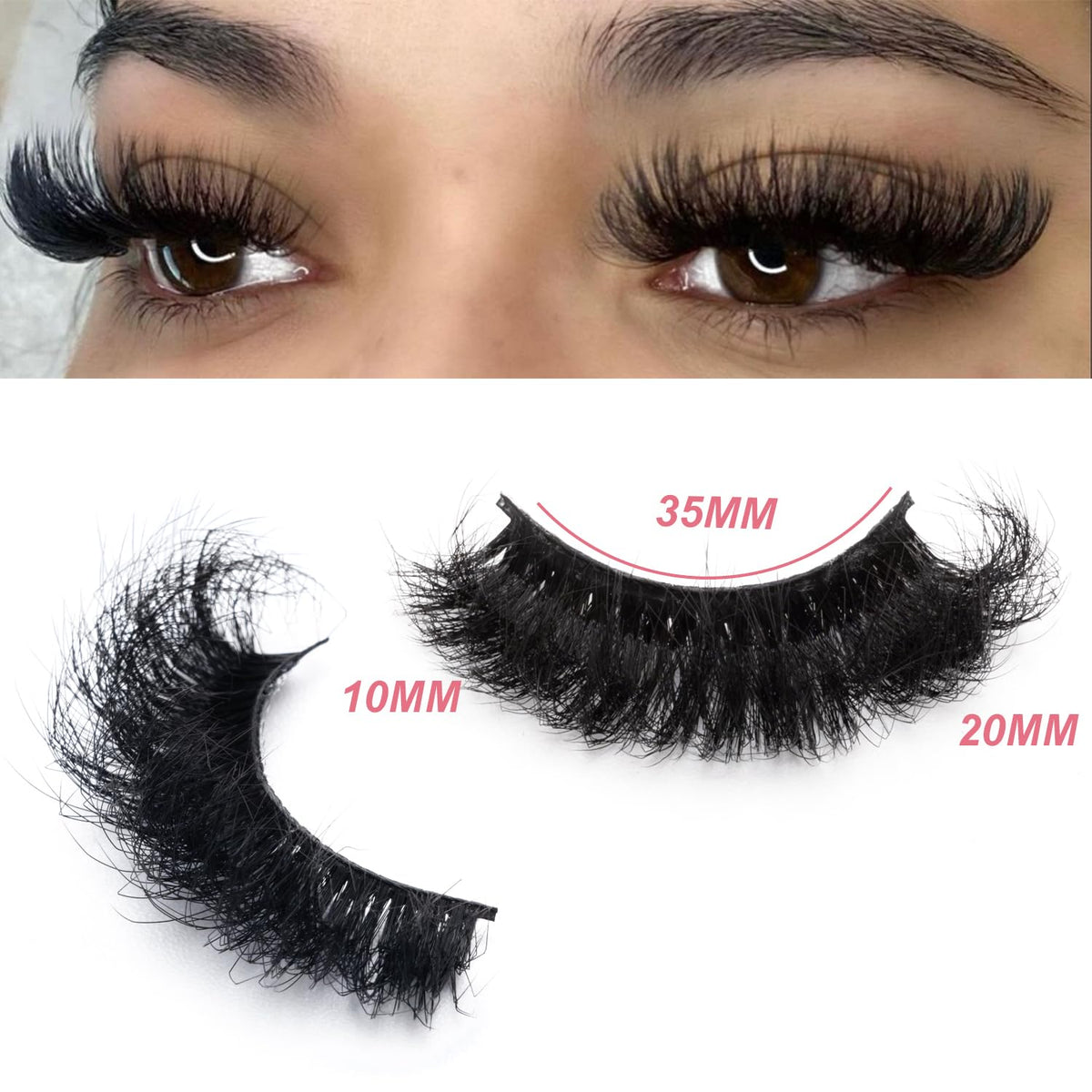 Close-up of LEAFMOON Mink Lashes showing soft band