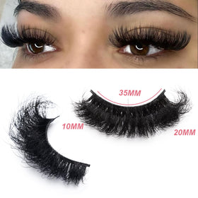 Close-up of LEAFMOON Mink Lashes showing soft band