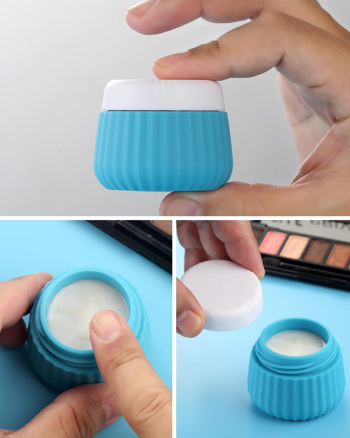 Close-up of leak-proof travel bottle design