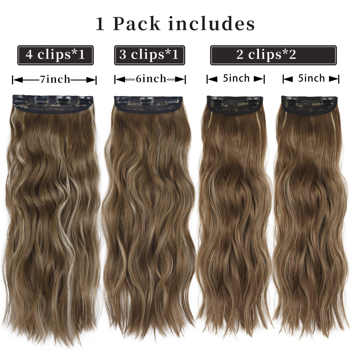 Close-up of LEEONS Clip-in Hair Extensions clips