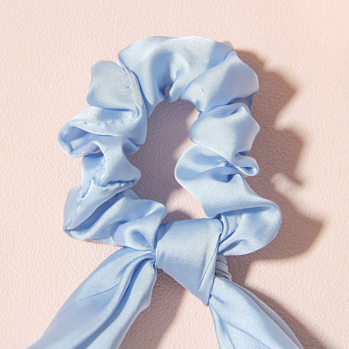 Close-up of LFOUVRE Hair Scarf Scrunchies ribbon detail