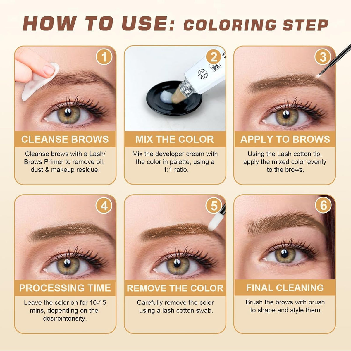Close-up of light brown lashes after using WEILNELL kit