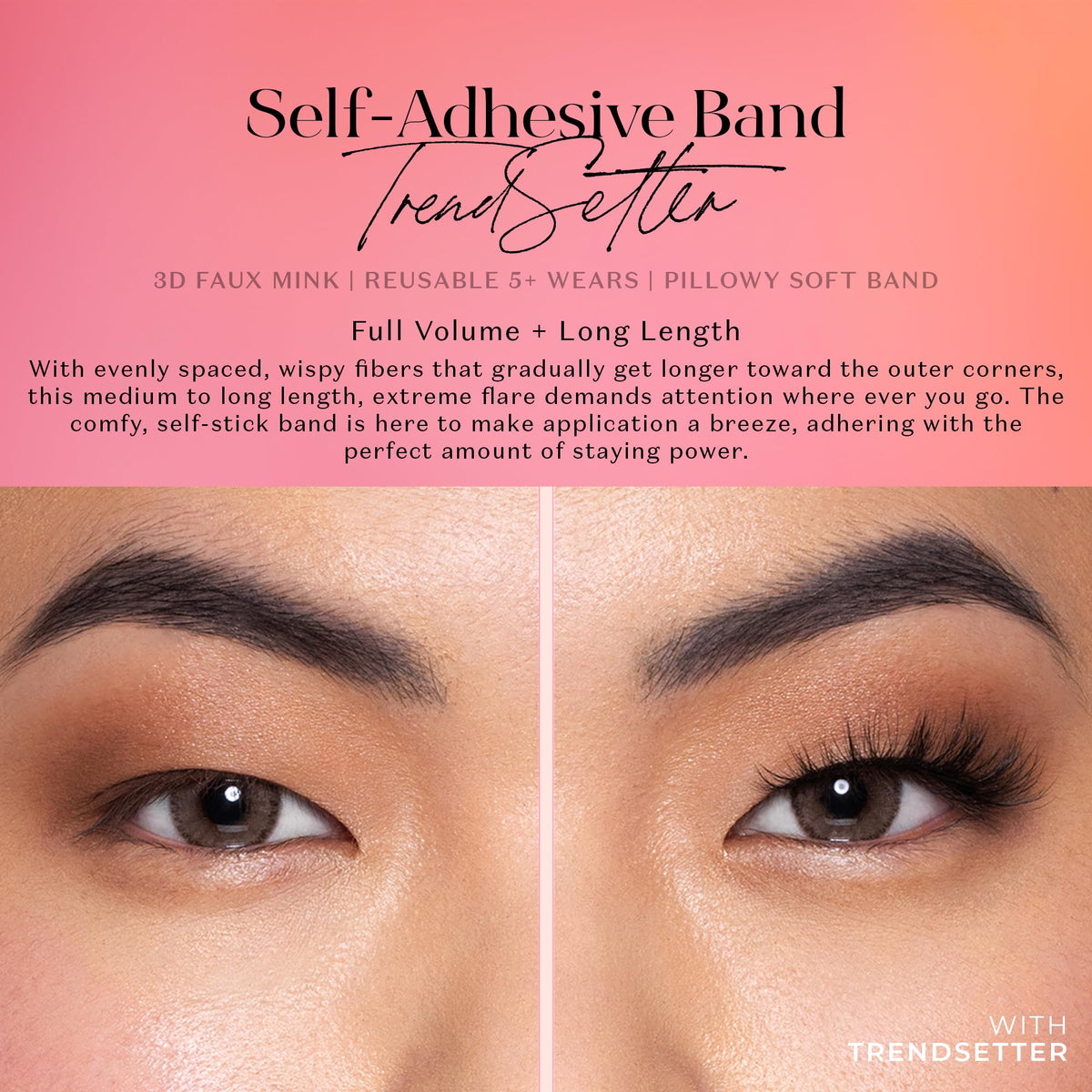 Close-up of Lilly Lashes 3D Self Adhesive Eyelashes