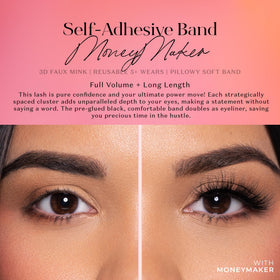 Close-up of Lilly Lashes 3D Self Adhesive Eyelashes showing band