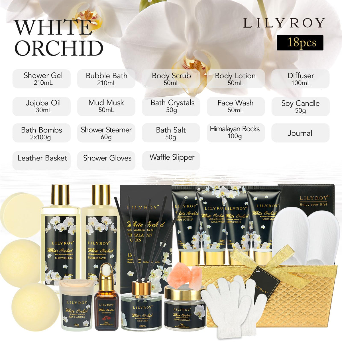 Close-up of LILY ROY Shower Gel and Bubble Bath