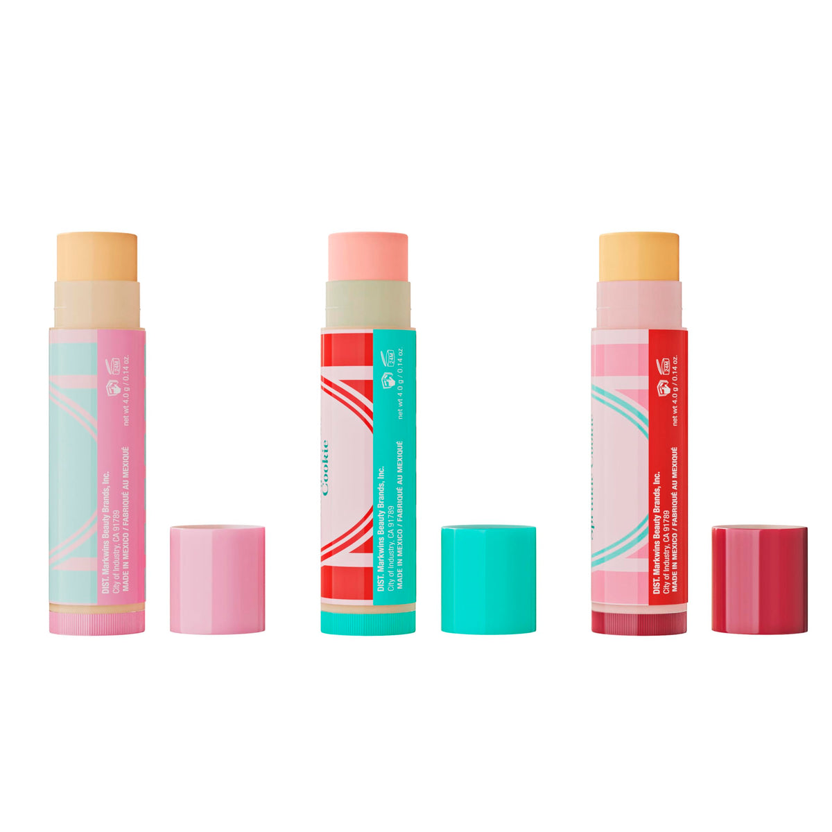 Close-up of Lip Smacker Gingerbread Cookie Lip Balm from the trio