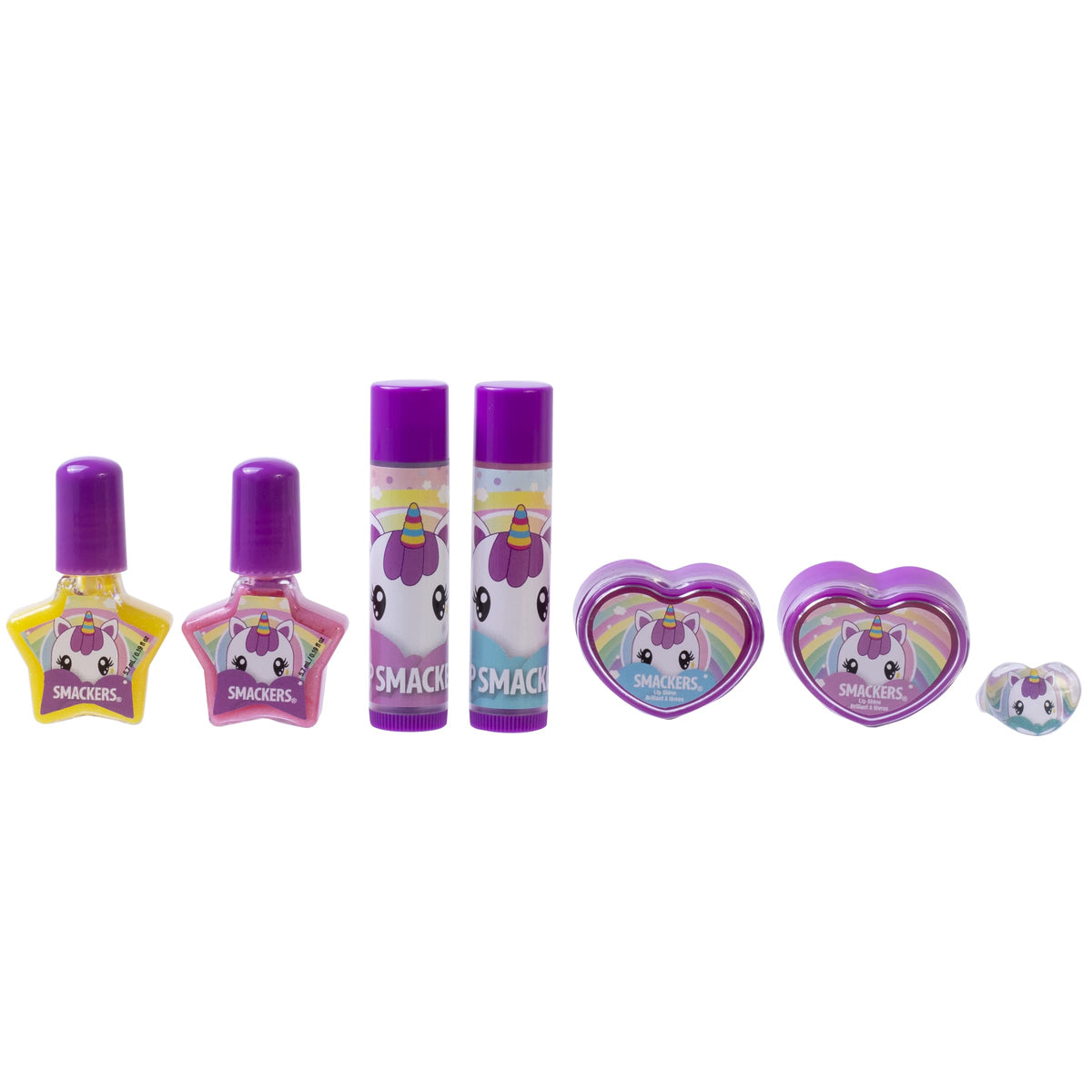 Close-up of Lip Smacker Unicorn Delight and Magical Frosting lip balms