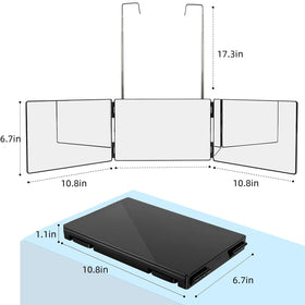 Close-up of LMZNXCZ 3 Way Mirror showing real glass surface