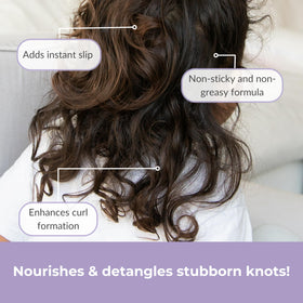 Close-up of Love Ur Curls Kids Detangler Spray texture