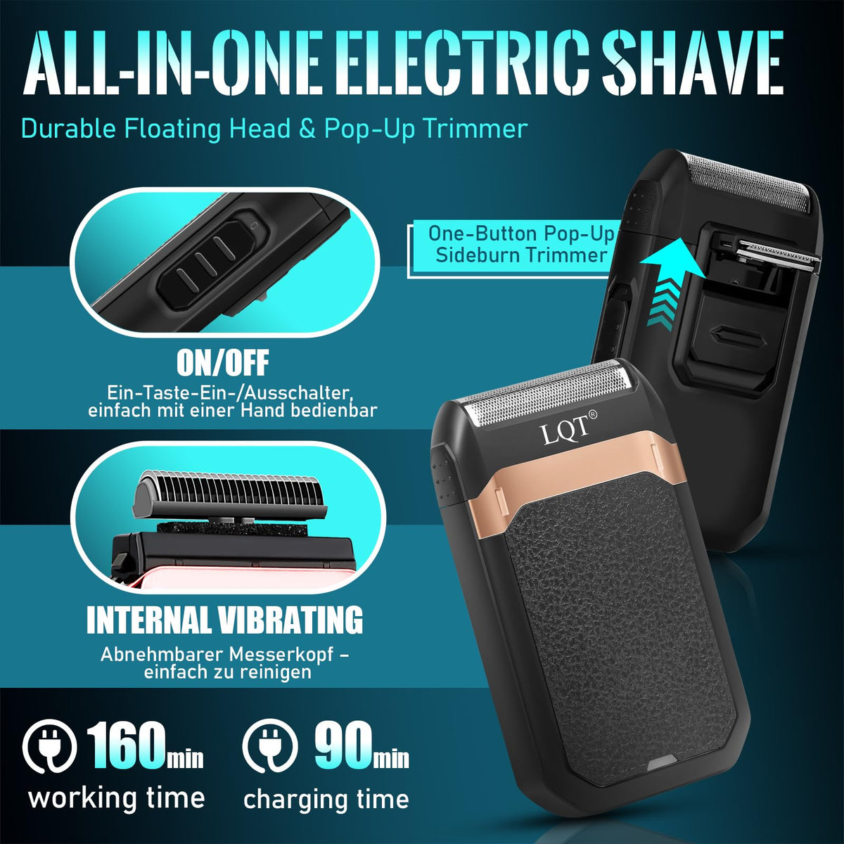 Close-up of LQT Hair Clippers sharp stainless steel blades