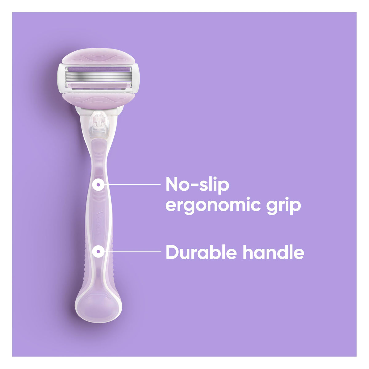 Close-up of lubrication strip on Gillette Venus ComfortGlide Razor