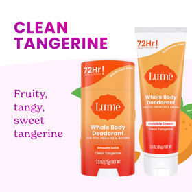 Close-up of Lume deodorant stick application