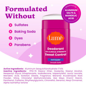 Close-up of Lume deodorant stick top