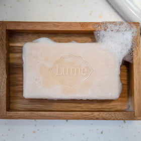 Close-up of Lume Unscented Triple Milled Bar Soap texture