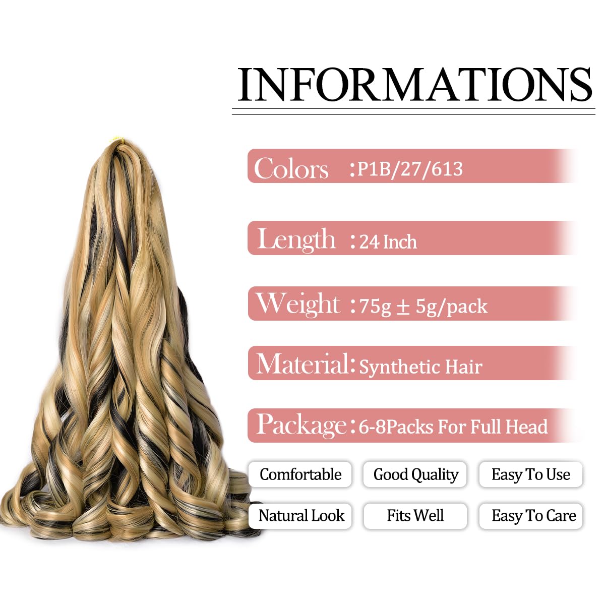 Close-up of Luoyudu French Curl Braiding Hair texture