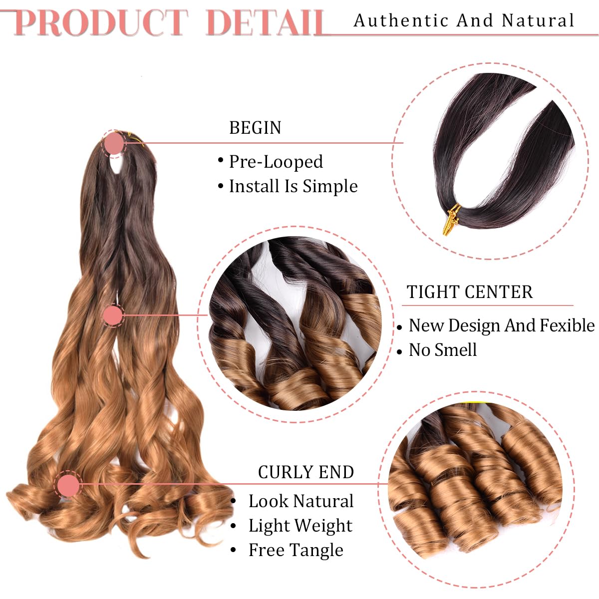 Close-up of Luoyudu French Curl Braiding Hair texture