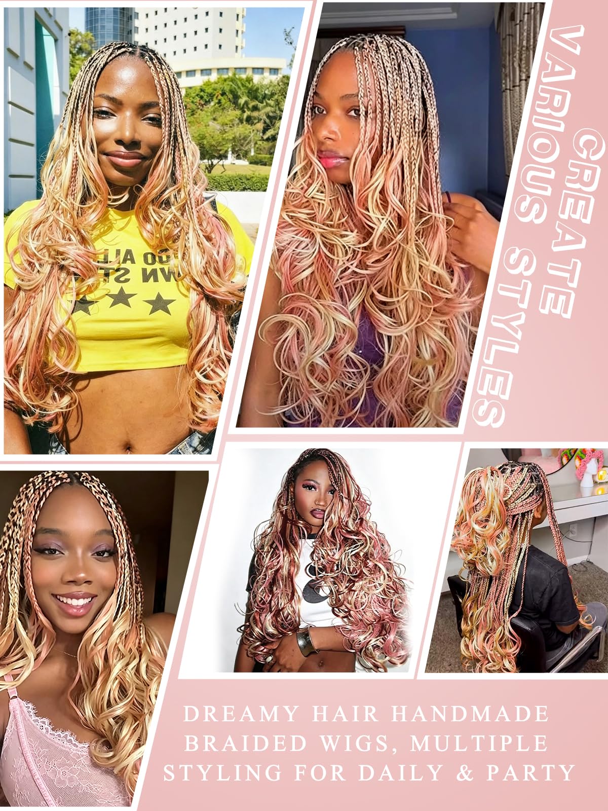 Close-up of Luoyudu French Curl Braiding Hair texture