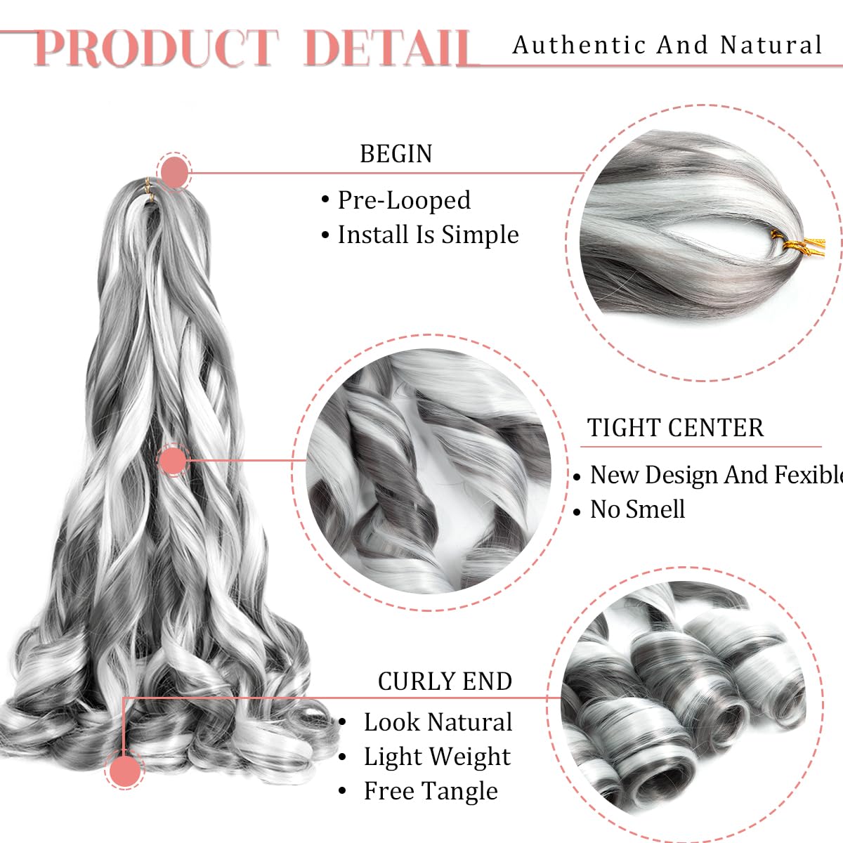 Close-up of Luoyudu French Curly Braiding Hair texture