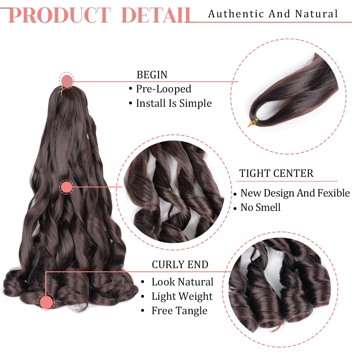 Close-up of Luoyudu French Curly Braiding Hair texture