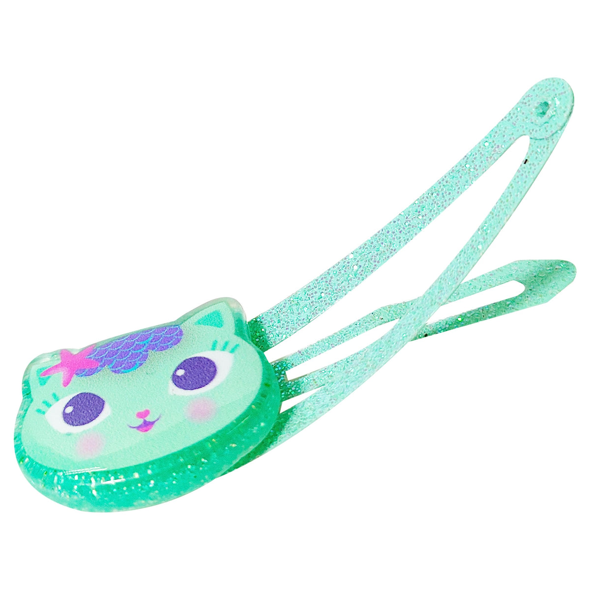 Close-up of LUV HER Gabby's Dollhouse snap hair clips