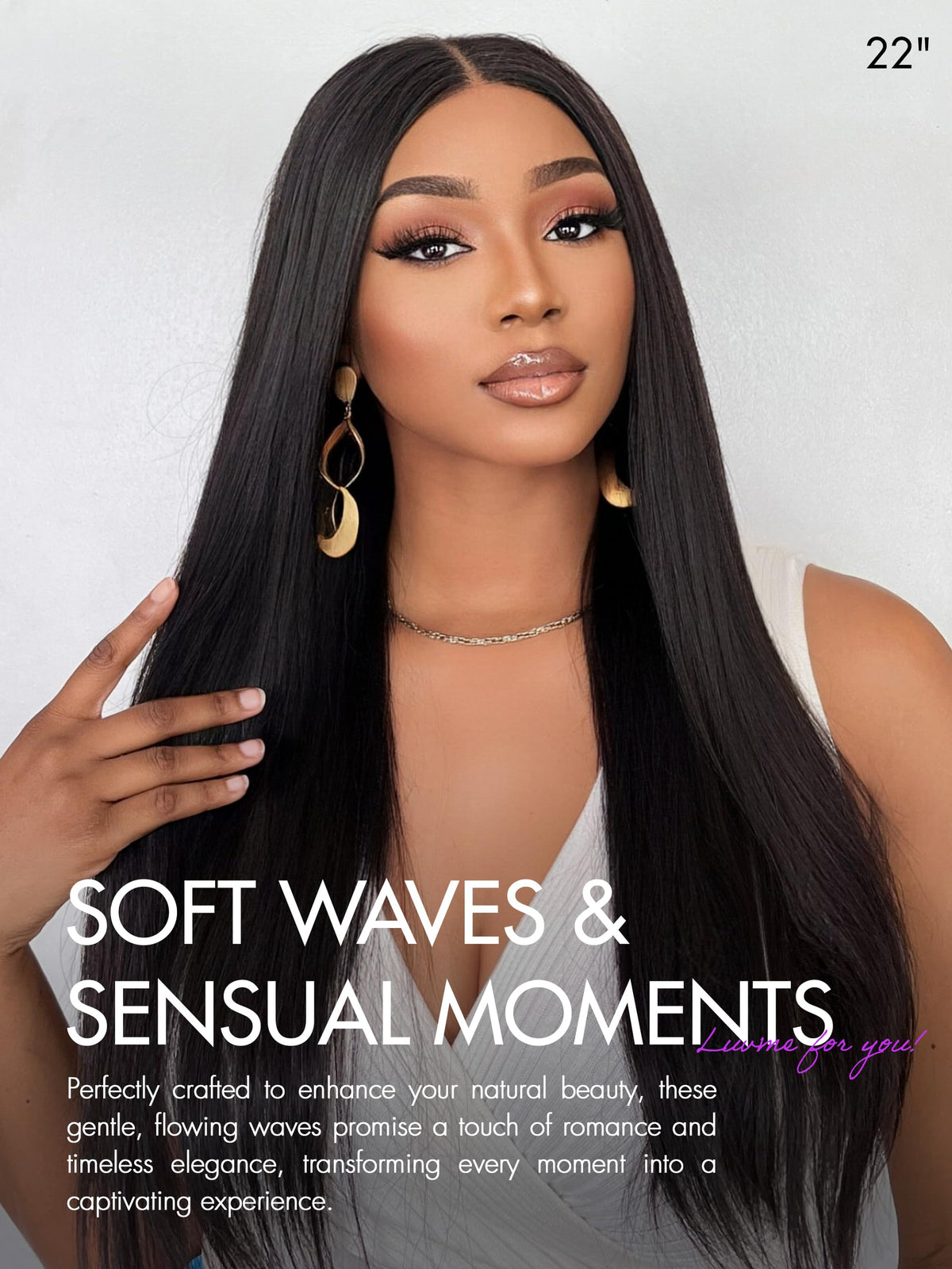 Close-up of LUVME HAIR 26'' Straight Lace Front Wig texture