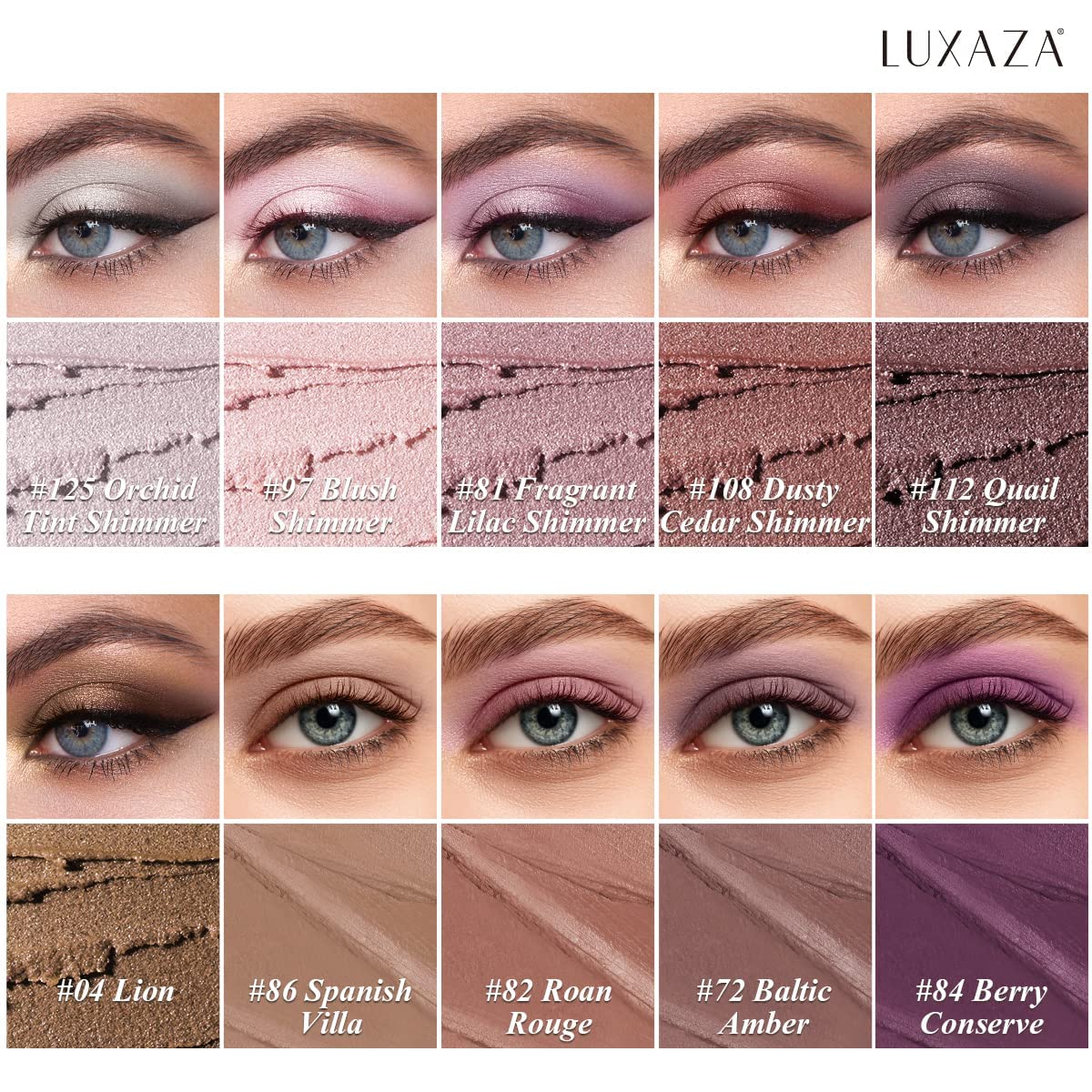 Close-up of LUXAZA PRO creamy eyeshadow stick in Cocoa Crush
