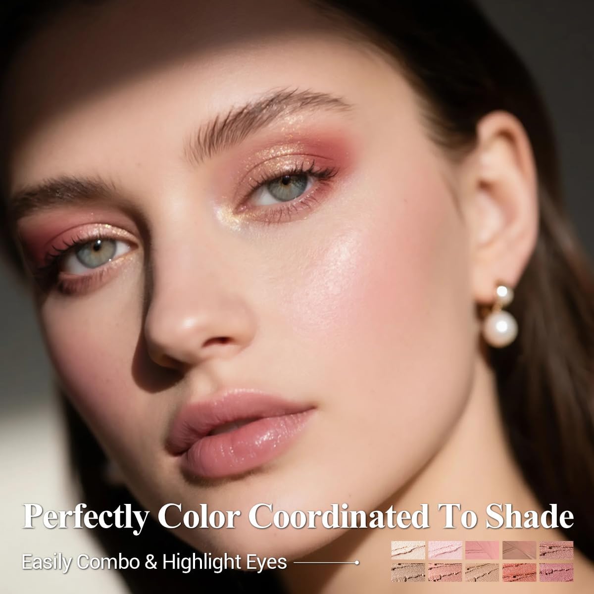 Close-up of LUXAZA PRO eyeshadow sticks showing built-in blending brush