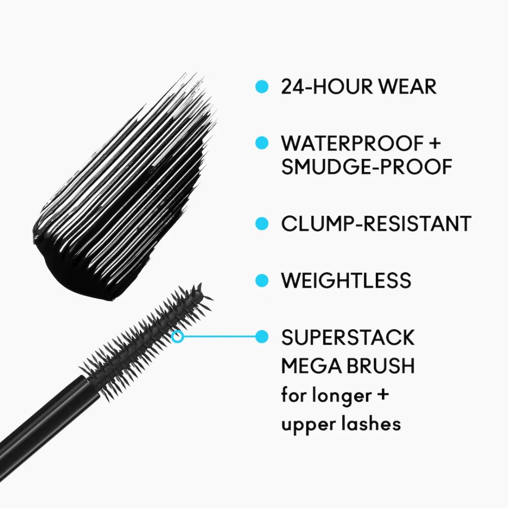 Close-up of MAC Stack Superstack Mega Brush Waterproof Mascara applicator