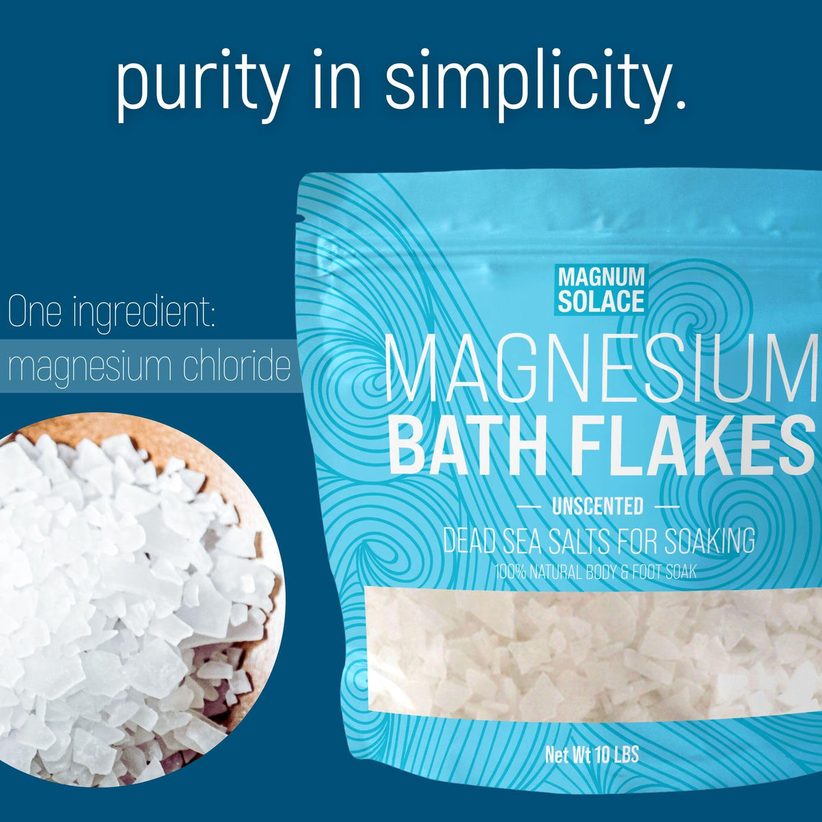 Close-up of Magnum Solace Magnesium Flakes texture