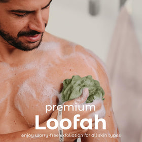Close-up of MainBasics loofah sponge texture