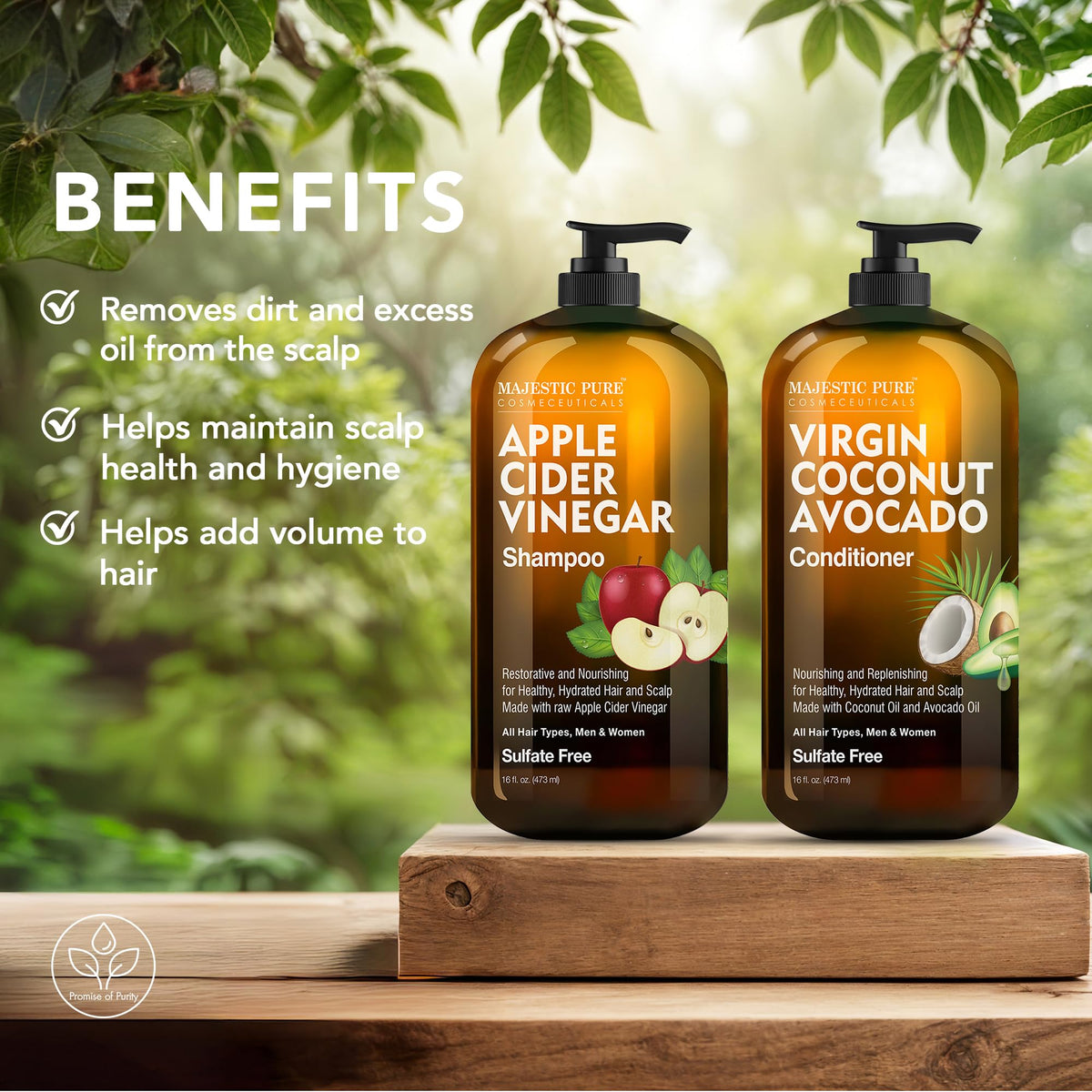 Close-up of Majestic Pure Apple Cider Vinegar Conditioner texture