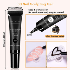 Close-up of Makartt 3D Nail Gel black tube