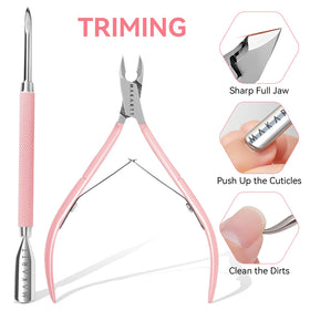 Close-up of Makartt cuticle nipper and pusher