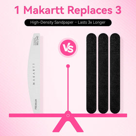 Close-up of Makartt nail file half-moon shape
