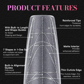 Close-up of Makartt nail tips showing built-in guides