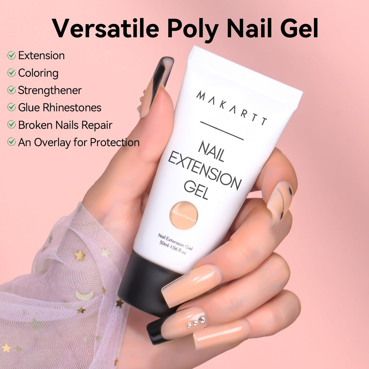 Close-up of Makartt Poly Nail Gel texture