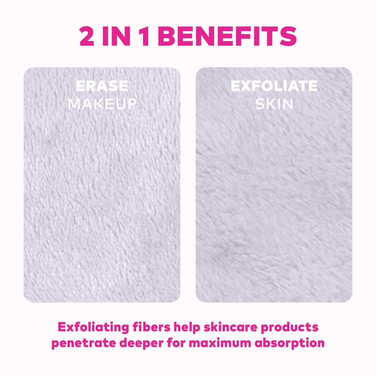 Close-up of MakeUp Eraser cloth removing makeup from skin