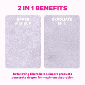 Close-up of MakeUp Eraser cloth removing makeup from skin