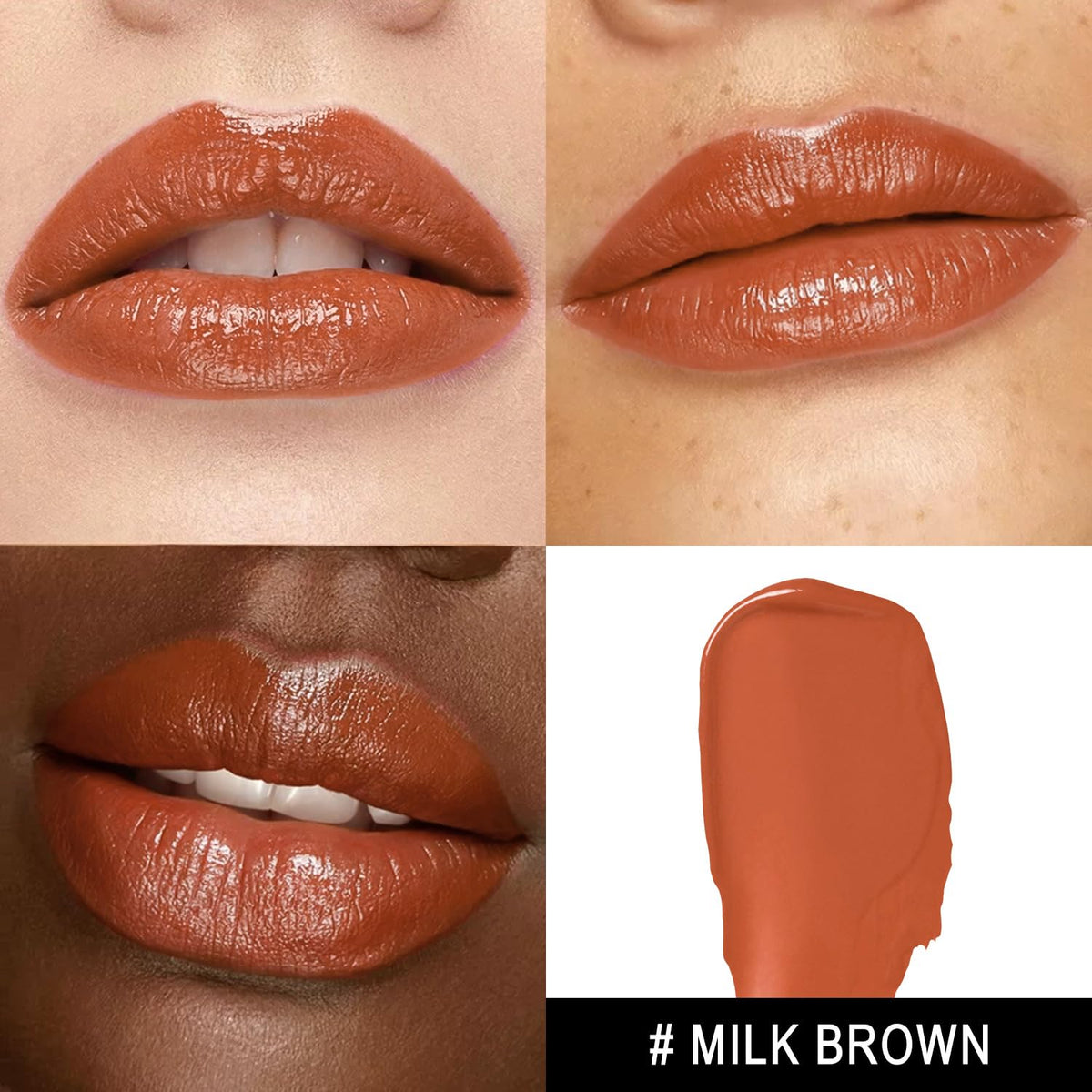 Close-up of MAKI YIKA brown lipstick tube