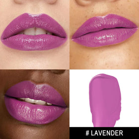 Close-up of MAKI YIKA Moisture Lipstick in purple shade