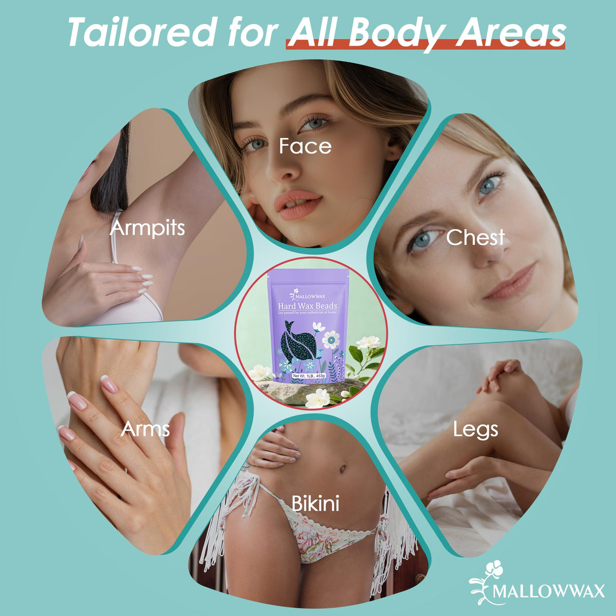 Close-up of Mallowwax Hard Wax Beads showing texture