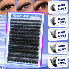Close-up of Mamzy Luxe Lash Clusters individual lashes